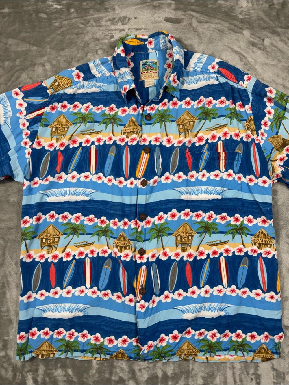 Vintage Kahala Ron Anderson Hawaiian Shirt 100% Rayon Men’s Size Large Beach